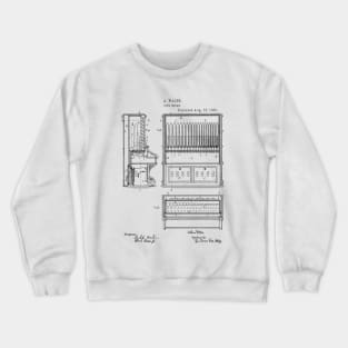 Pipe Organ Vintage Patent Hand Drawing Crewneck Sweatshirt